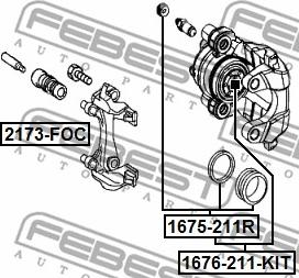 Febest 2476-MEGR-KIT - Ремкомплект, тормозной суппорт parts5.com