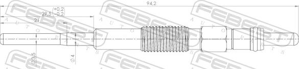 Febest 10642-001 - Свеча накаливания parts5.com