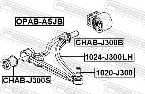 Febest 1024-J300LH - Рычаг подвески колеса parts5.com