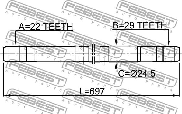 Febest 1112-NEXRH - Приводной вал parts5.com