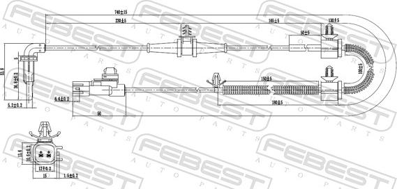 Febest 18606-001 - Датчик ABS, частота вращения колеса parts5.com