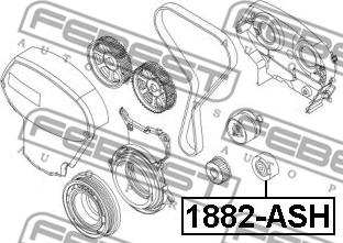 Febest 1887-ASH - Направляющий ролик, зубчатый ремень parts5.com