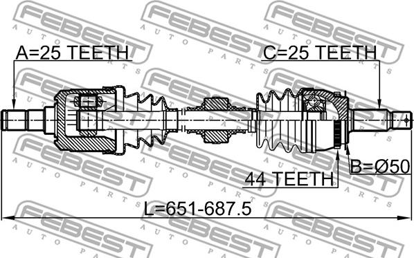 Febest 1214-CAMTLH - Приводной вал parts5.com