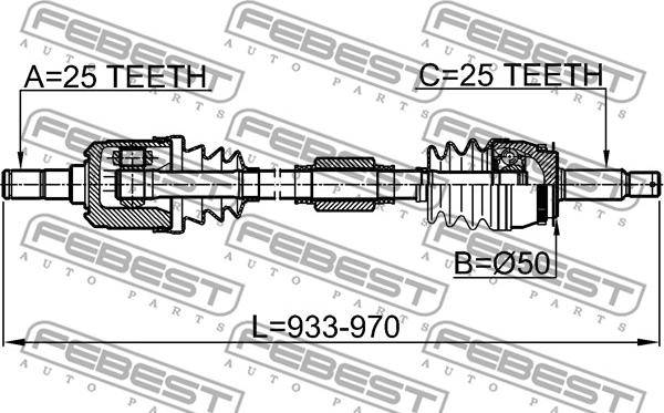 Febest 1214-CAMTRH - Приводной вал parts5.com