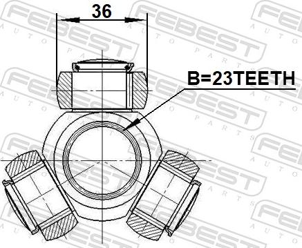 Febest 1216-CRE16 - Муфта с шипами, приводной вал parts5.com