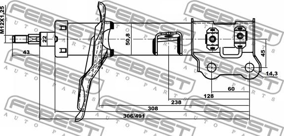 Febest 12110-001FR - Амортизатор parts5.com