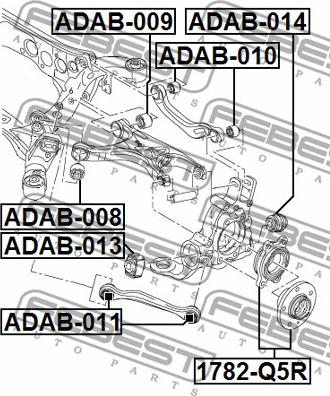 Febest 1782-Q5R - Ступица колеса, поворотный кулак parts5.com