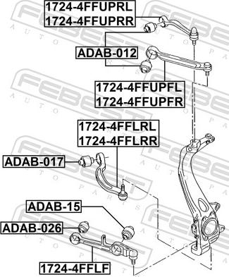 Febest 1724-4FFUPRL - Рычаг подвески колеса parts5.com