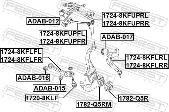 Febest 1724-8KFLRL - Рычаг подвески колеса parts5.com