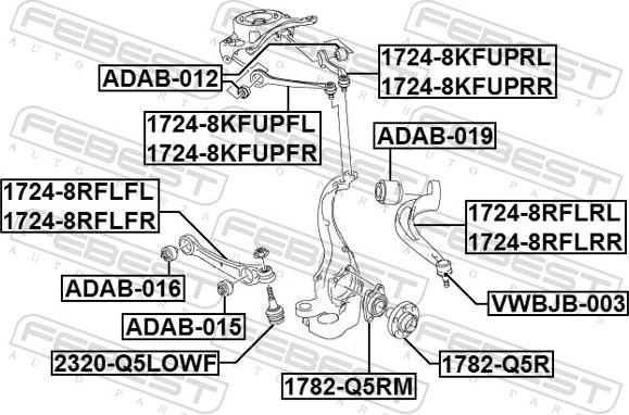 Febest 1724-8RFLRL - Рычаг подвески колеса parts5.com