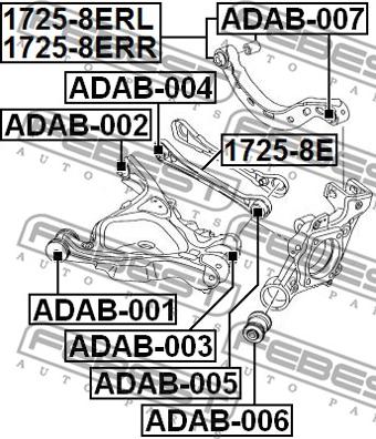 Febest ADAB-003 - Сайлентблок, рычаг подвески колеса parts5.com