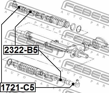 Febest 1721-C5 - Наконечник рулевой тяги, шарнир parts5.com