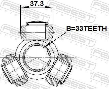 Febest 3516-SX11 - Муфта с шипами, приводной вал parts5.com