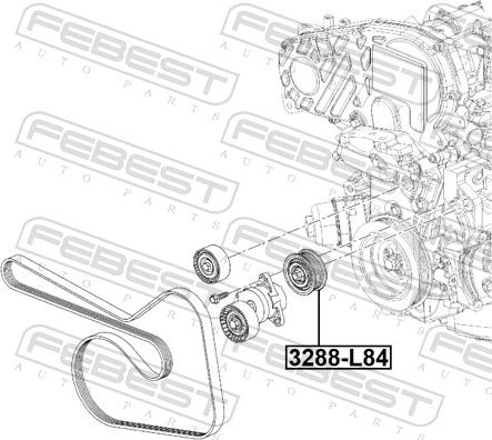 Febest 3288-L84 - Направляющий ролик, поликлиновый ремень parts5.com