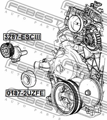 Febest 3287-ESCIII - Направляющий ролик, поликлиновый ремень parts5.com