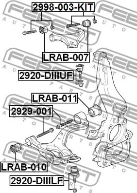 Febest 2998-003-KIT - Болт регулировки развала колёс parts5.com