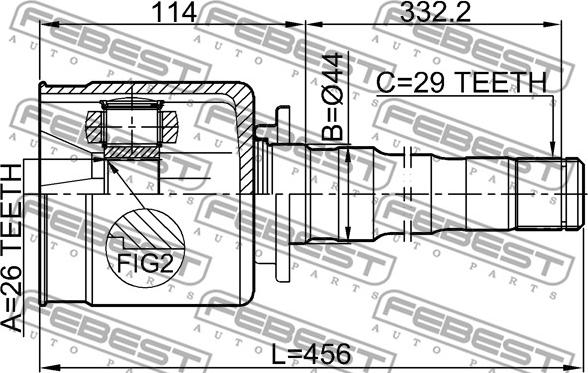 Febest 2911-DIVFRH - Шарнирный комплект, ШРУС, приводной вал parts5.com