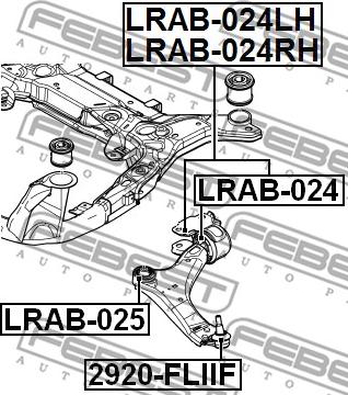 Febest LRAB-024LH - Сайлентблок, рычаг подвески колеса parts5.com