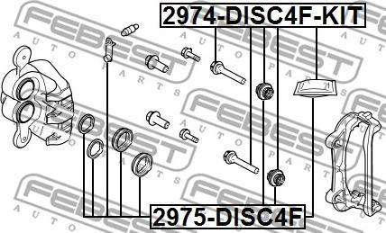 Febest 2974-DISC4F-KIT - Направляющий болт, корпус скобы тормоза parts5.com