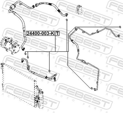 Febest 24400-003-KIT - Уплотнительное кольцо, линия кондиционера parts5.com