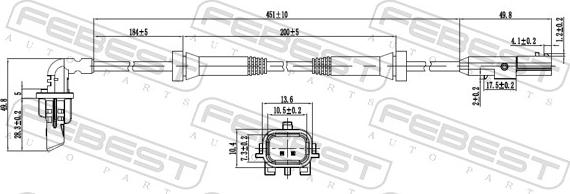 Febest 24606-008 - Датчик ABS, частота вращения колеса parts5.com