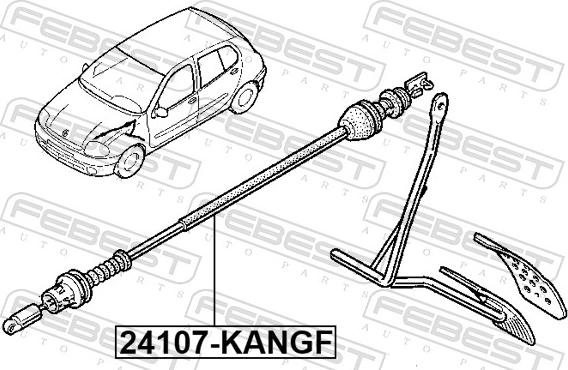 Febest 24107-KANGF - Тросик газа parts5.com