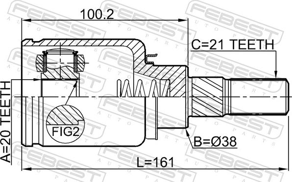 Febest 2411-ARKR - Шарнирный комплект, ШРУС, приводной вал parts5.com