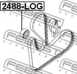 Febest 2488-LOG - Направляющий ролик, поликлиновый ремень parts5.com
