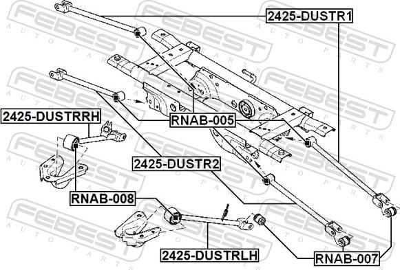 Febest 2425-DUSTRRH - Рычаг подвески колеса parts5.com