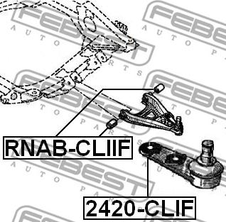 Febest 2420-CLIF - Шаровая опора, несущий / направляющий шарнир parts5.com