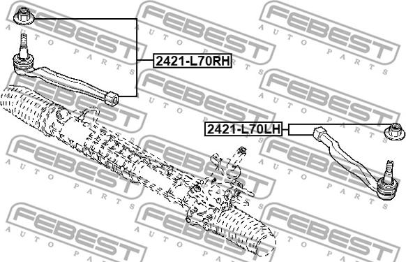 Febest 2421-L70LH - Наконечник рулевой тяги, шарнир parts5.com