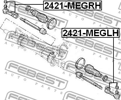Febest 2421-MEGRH - Наконечник рулевой тяги, шарнир parts5.com