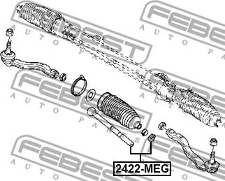 Febest 2422-KAN - Осевой шарнир, рулевая тяга parts5.com