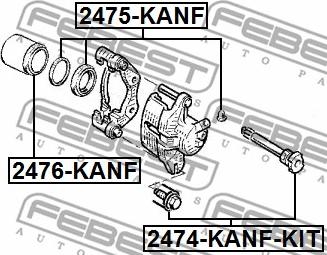 Febest 2474-KANF-KIT - Направляющий болт, корпус скобы тормоза parts5.com