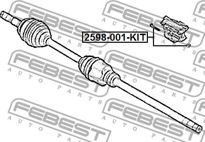 Febest 2598-001-KIT - Болт подвески моста, приводной вал parts5.com