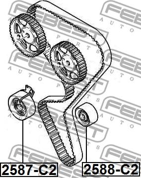 Febest 2588-C2 - Направляющий ролик, зубчатый ремень parts5.com