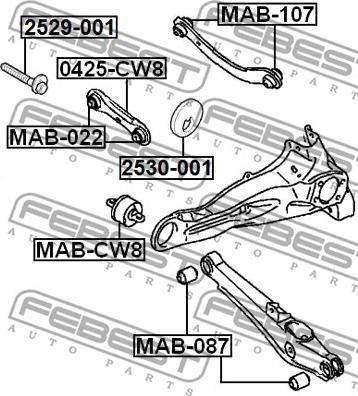 Febest 2529-001 - Болт регулировки развала колёс parts5.com