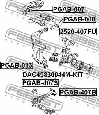 Febest 2520-407FU - Шаровая опора, несущий / направляющий шарнир parts5.com