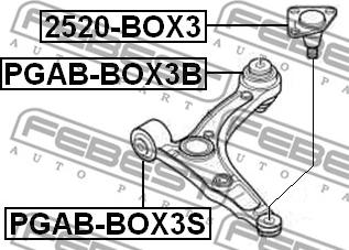 Febest 2520-BOX3 - Шаровая опора, несущий / направляющий шарнир parts5.com