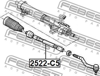 Febest 2522-C5 - Осевой шарнир, рулевая тяга parts5.com