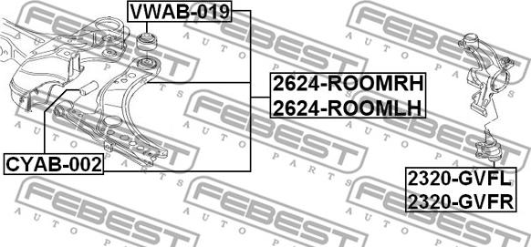 Febest 2624-ROOMRH - Рычаг подвески колеса parts5.com