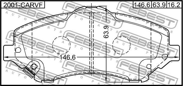 Febest 2001-CARVF - Тормозные колодки, дисковые, комплект parts5.com