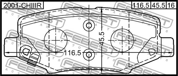 Febest 2001-CHIIIR - Тормозные колодки, дисковые, комплект parts5.com