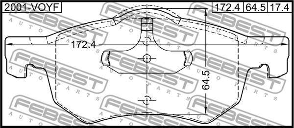 Febest 2001-VOYF - Тормозные колодки, дисковые, комплект parts5.com