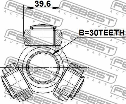 Febest 2016-MAG - Муфта с шипами, приводной вал parts5.com