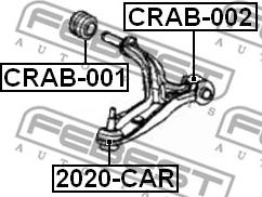 Febest 2020-CAR - Шаровая опора, несущий / направляющий шарнир parts5.com