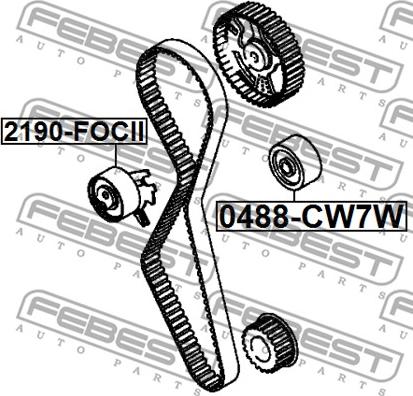 Febest 2190-FOCII - Tensioner, timing belt parts5.com