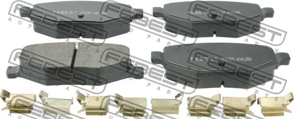 Febest 2101-AUR - Тормозные колодки, дисковые, комплект parts5.com