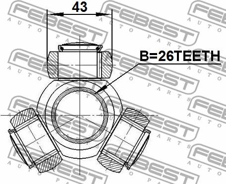 Febest 2116-TC718TD - Муфта с шипами, приводной вал parts5.com