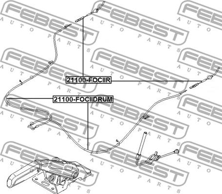 Febest 21100-FOCIIDRUM - Тросик, cтояночный тормоз parts5.com